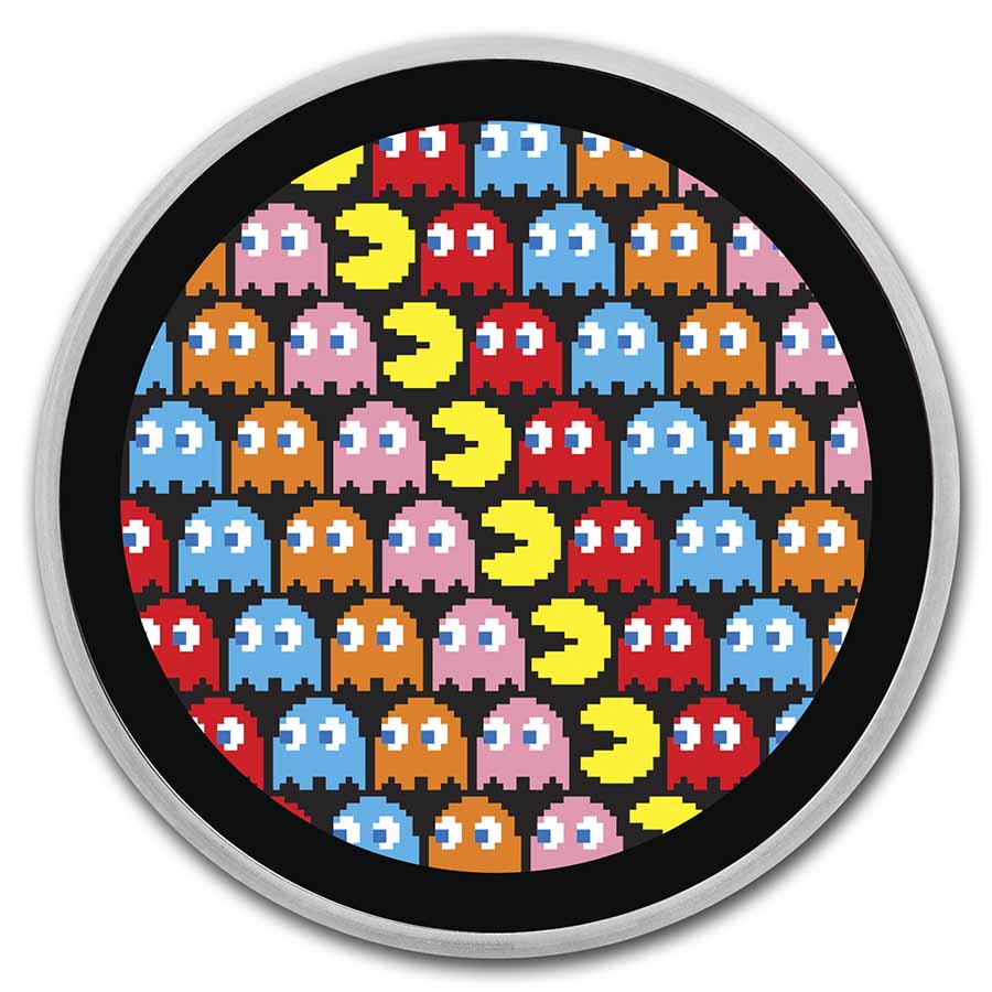 PAC-MAN™ Pixel Pattern 1 oz Colorized Silver Round | eBay